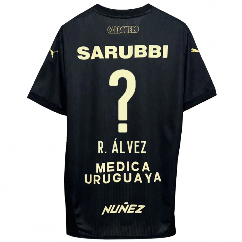 Danxen Niño Camiseta Rodrigo Álvez #0 Negro Oro 2ª Equipación 2025/26 La Camisa México