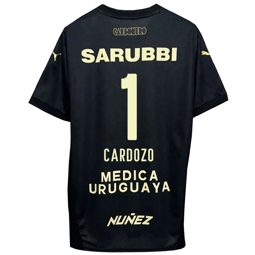 Danxen Niño Camiseta Thiago Cardozo #1 Negro Oro 2ª Equipación 2025/26 La Camisa México