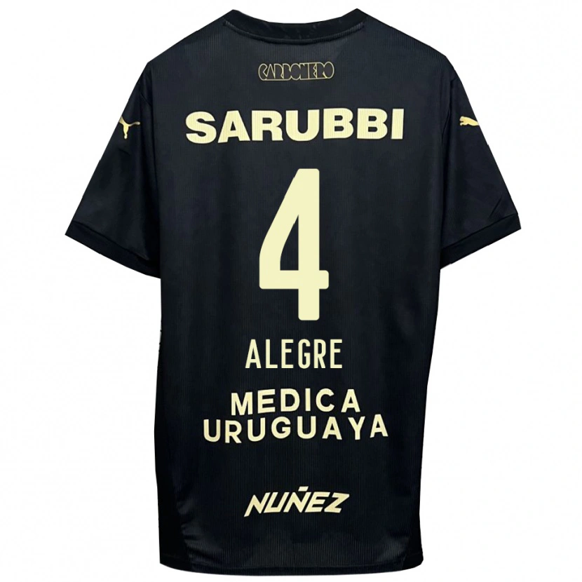 Danxen Niño Camiseta Ignacio Alegre #4 Negro Oro 2ª Equipación 2025/26 La Camisa México