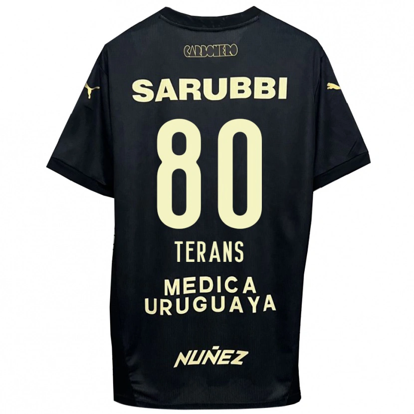 Danxen Niño Camiseta David Terans #80 Negro Oro 2ª Equipación 2025/26 La Camisa México