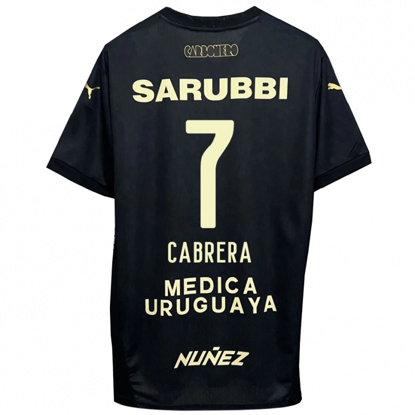 Danxen Niño Camiseta Javier Cabrera #7 Negro Oro 2ª Equipación 2025/26 La Camisa México