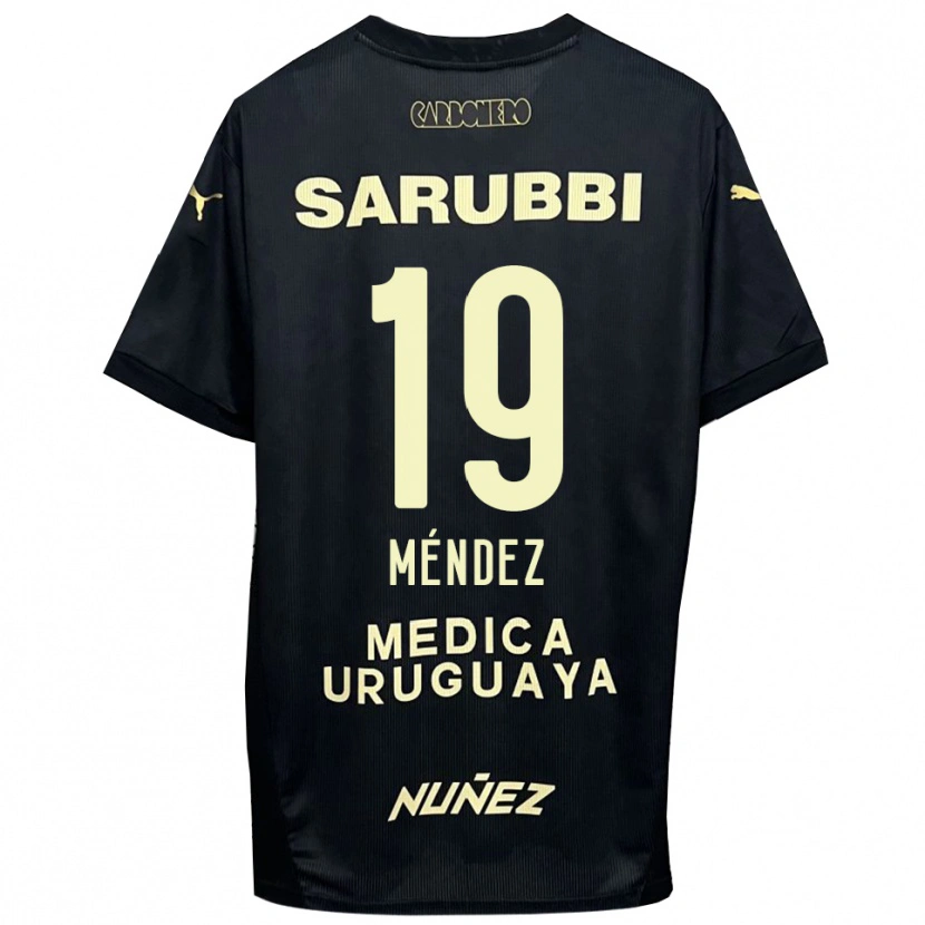 Danxen Niño Camiseta Diego Méndez #19 Negro Oro 2ª Equipación 2025/26 La Camisa México