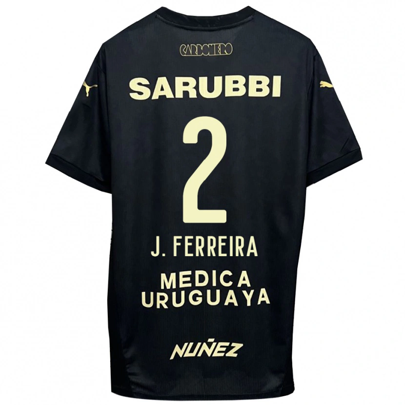Danxen Niño Camiseta Joaquín Ferreira #2 Negro Oro 2ª Equipación 2025/26 La Camisa México