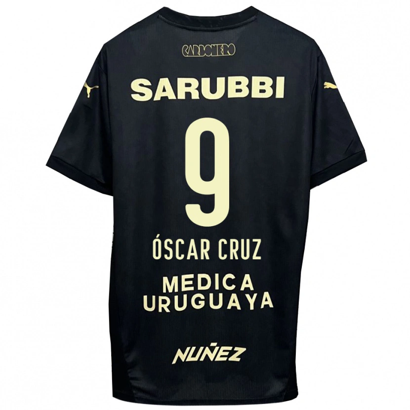 Danxen Niño Camiseta Óscar Cruz #9 Negro Oro 2ª Equipación 2025/26 La Camisa México