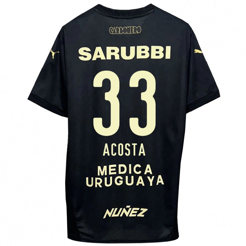 Danxen Niño Camiseta Nahuel Acosta #33 Negro Oro 2ª Equipación 2025/26 La Camisa México