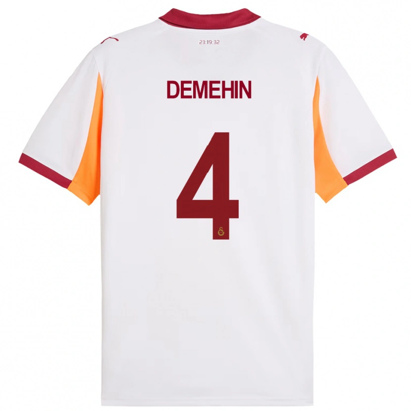 Danxen Niño Camiseta Oluwatosin Blessing Demehin #4 Blanco Rojo 2ª Equipación 2025/26 La Camisa México