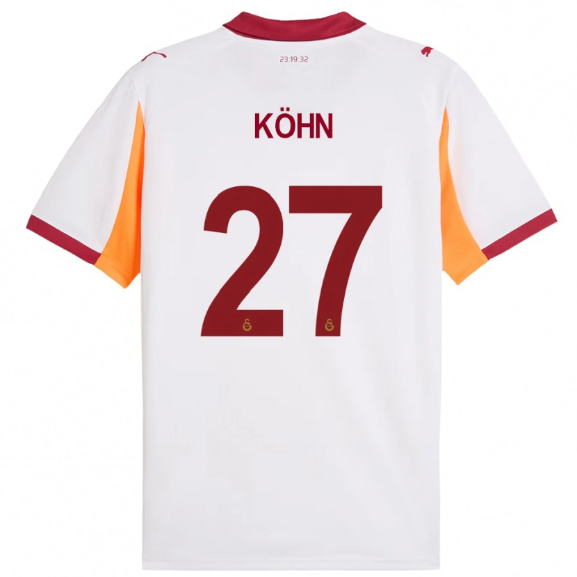 Danxen Niño Camiseta Derrick Köhn #27 Blanco Rojo 2ª Equipación 2025/26 La Camisa México