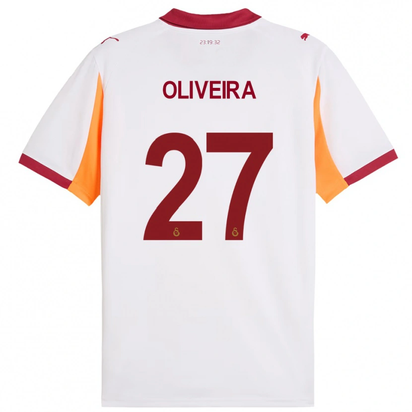 Danxen Niño Camiseta Sergio Oliveira #27 Blanco Rojo 2ª Equipación 2025/26 La Camisa México
