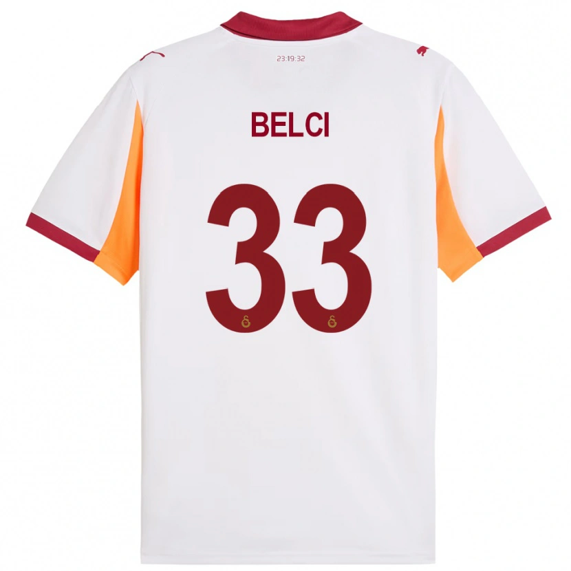 Danxen Niño Camiseta Çiğdem Belci #33 Blanco Rojo 2ª Equipación 2025/26 La Camisa México