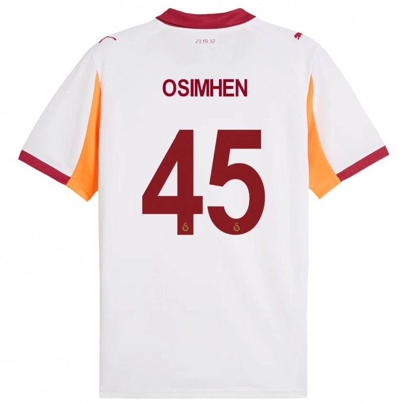 Danxen Niño Camiseta Victor Osimhen #45 Blanco Rojo 2ª Equipación 2025/26 La Camisa México
