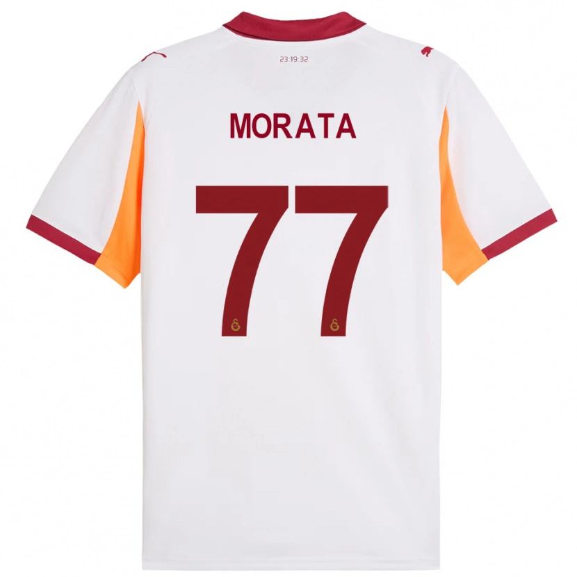 Danxen Niño Camiseta Álvaro Morata #77 Blanco Rojo 2ª Equipación 2025/26 La Camisa México