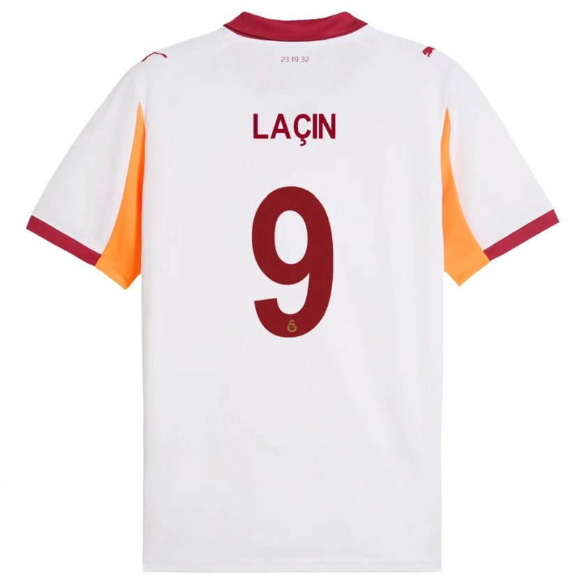 Danxen Niño Camiseta Elanur Laçın #9 Blanco Rojo 2ª Equipación 2025/26 La Camisa México