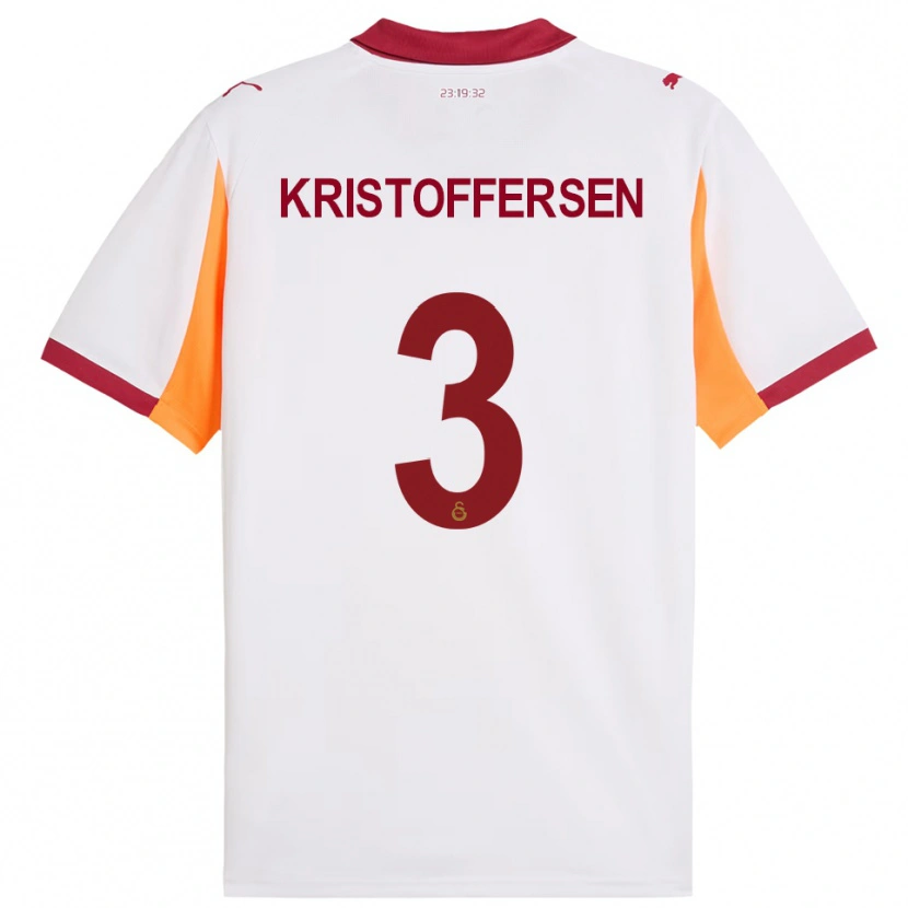 Danxen Niño Camiseta Ina Kristoffersen #3 Blanco Rojo 2ª Equipación 2025/26 La Camisa México