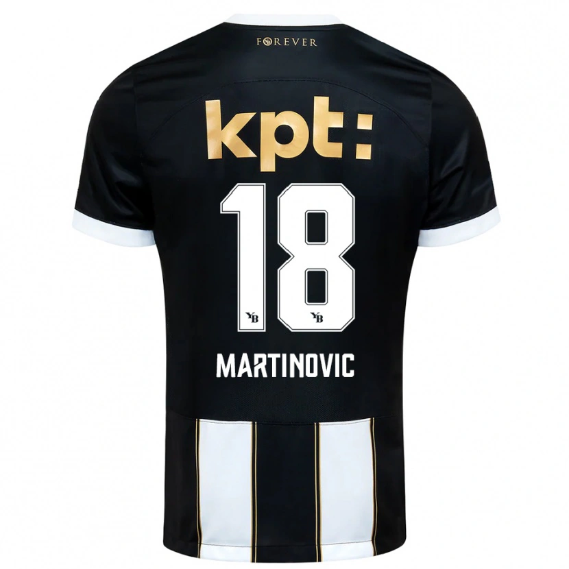 Danxen Niño Camiseta Denis Martinovic #18 Negro Blanco 2ª Equipación 2025/26 La Camisa México