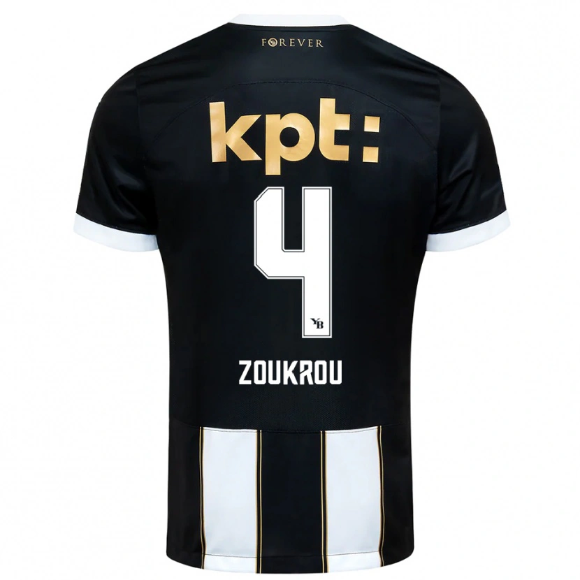 Danxen Niño Camiseta Tanguy Zoukrou #4 Negro Blanco 2ª Equipación 2025/26 La Camisa México