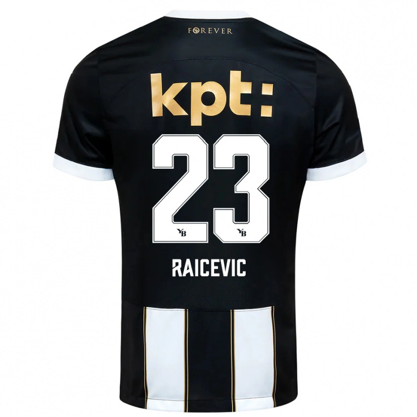 Danxen Niño Camiseta Stevan Raicevic #23 Negro Blanco 2ª Equipación 2025/26 La Camisa México