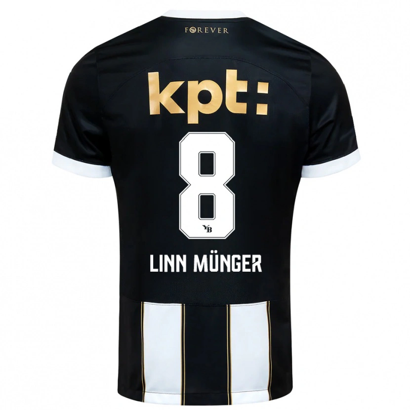 Danxen Niño Camiseta Noa Linn Münger #8 Negro Blanco 2ª Equipación 2025/26 La Camisa México