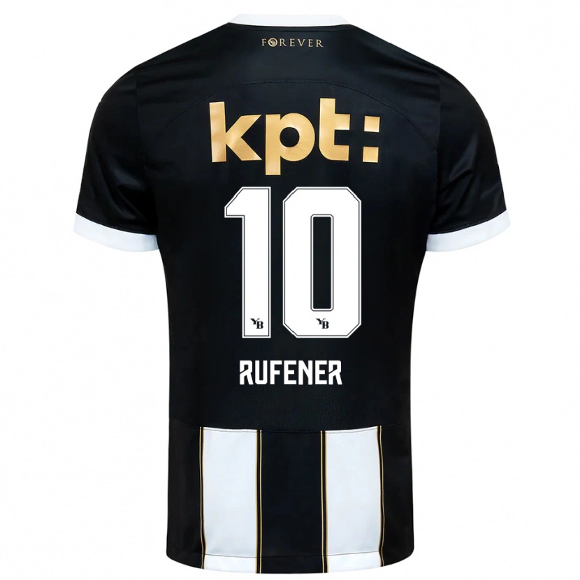 Danxen Niño Camiseta Elio Rufener #10 Negro Blanco 2ª Equipación 2025/26 La Camisa México