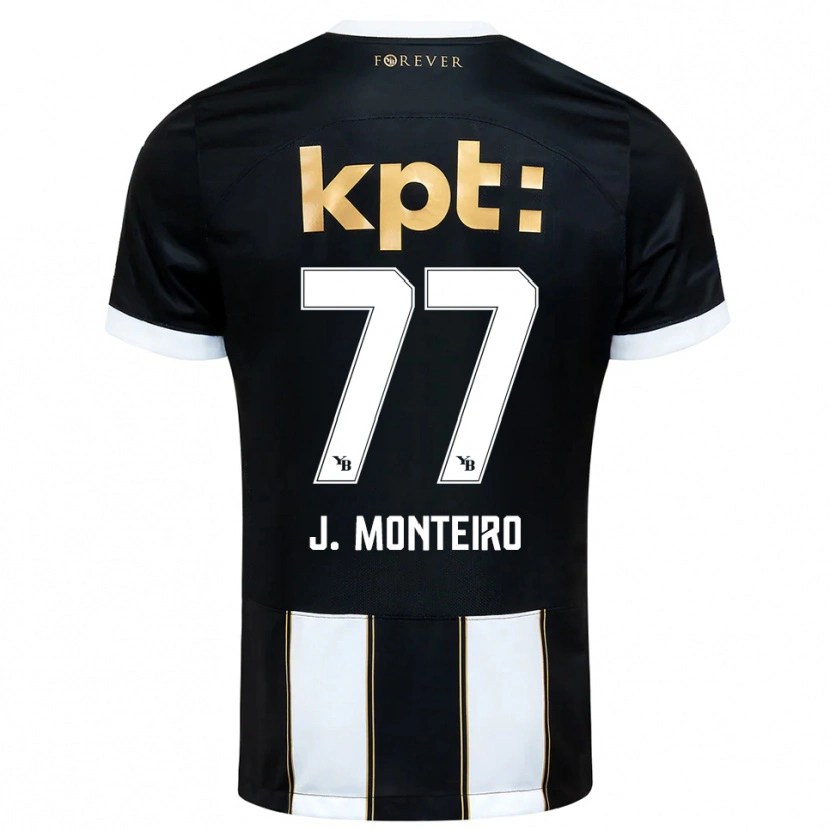 Danxen Niño Camiseta Joël Monteiro #77 Negro Blanco 2ª Equipación 2025/26 La Camisa México
