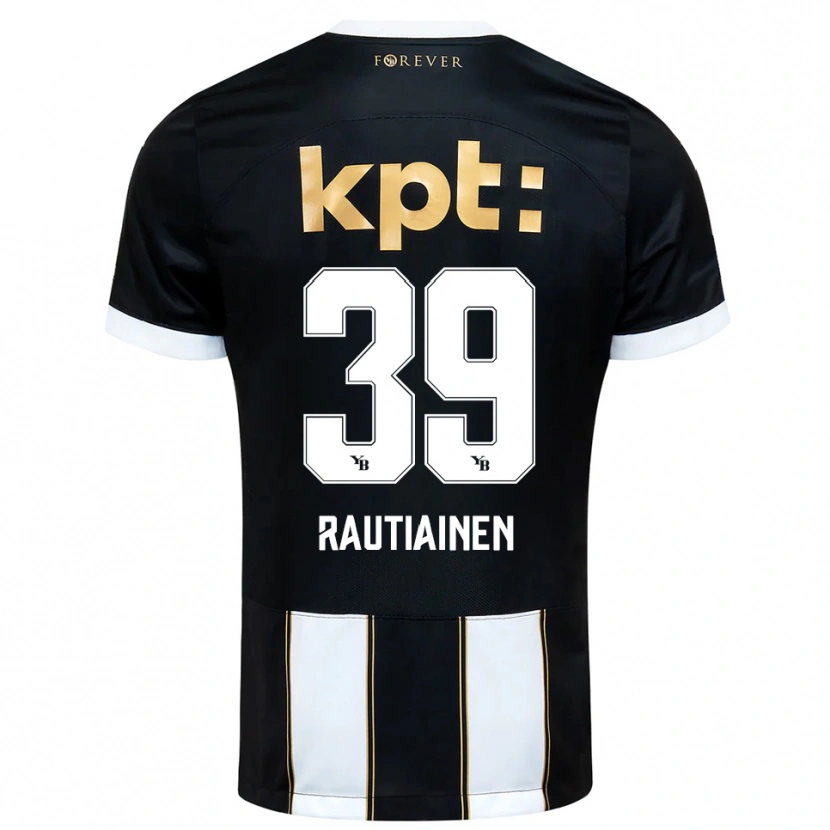 Danxen Niño Camiseta Iina Rautiainen #39 Negro Blanco 2ª Equipación 2025/26 La Camisa México