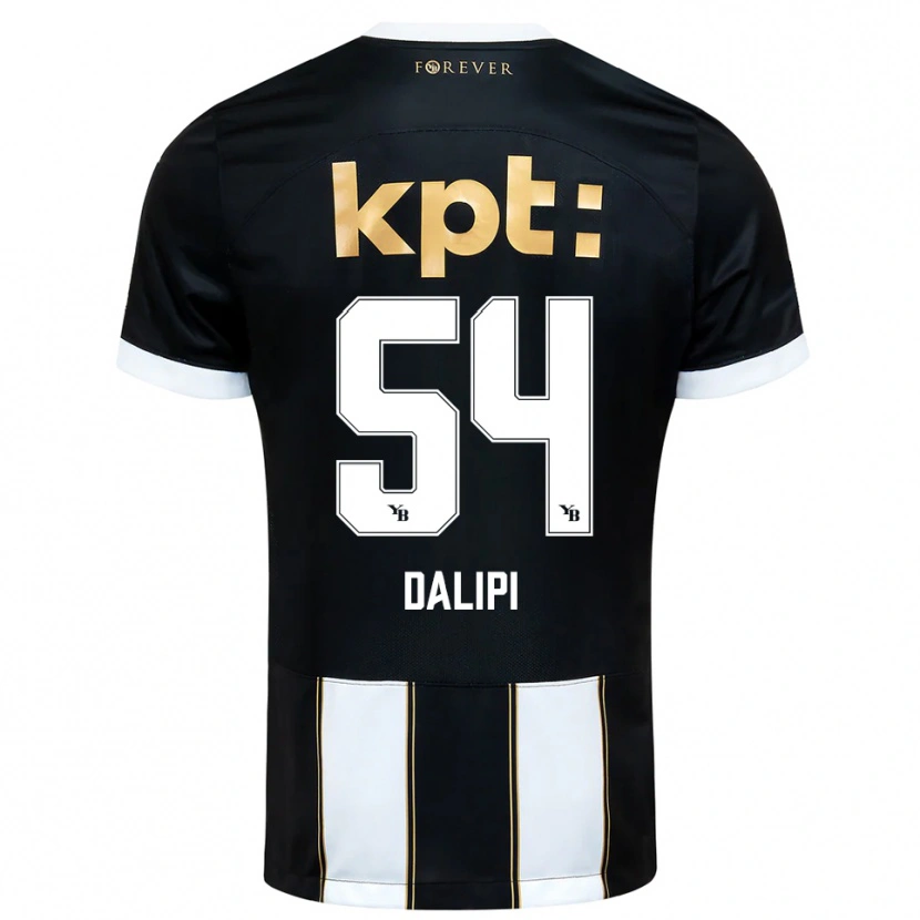 Danxen Niño Camiseta Lutfi Dalipi #54 Negro Blanco 2ª Equipación 2025/26 La Camisa México