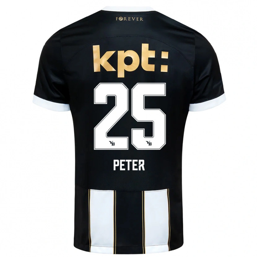 Danxen Niño Camiseta Luc Peter #25 Negro Blanco 2ª Equipación 2025/26 La Camisa México