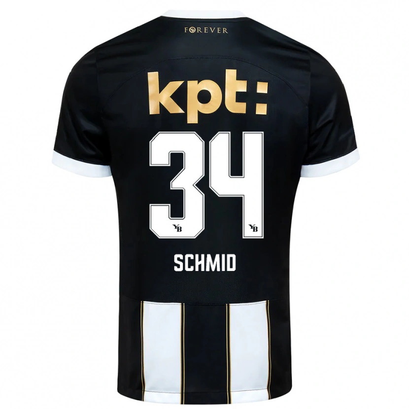 Danxen Niño Camiseta Céline Schmid #34 Negro Blanco 2ª Equipación 2025/26 La Camisa México
