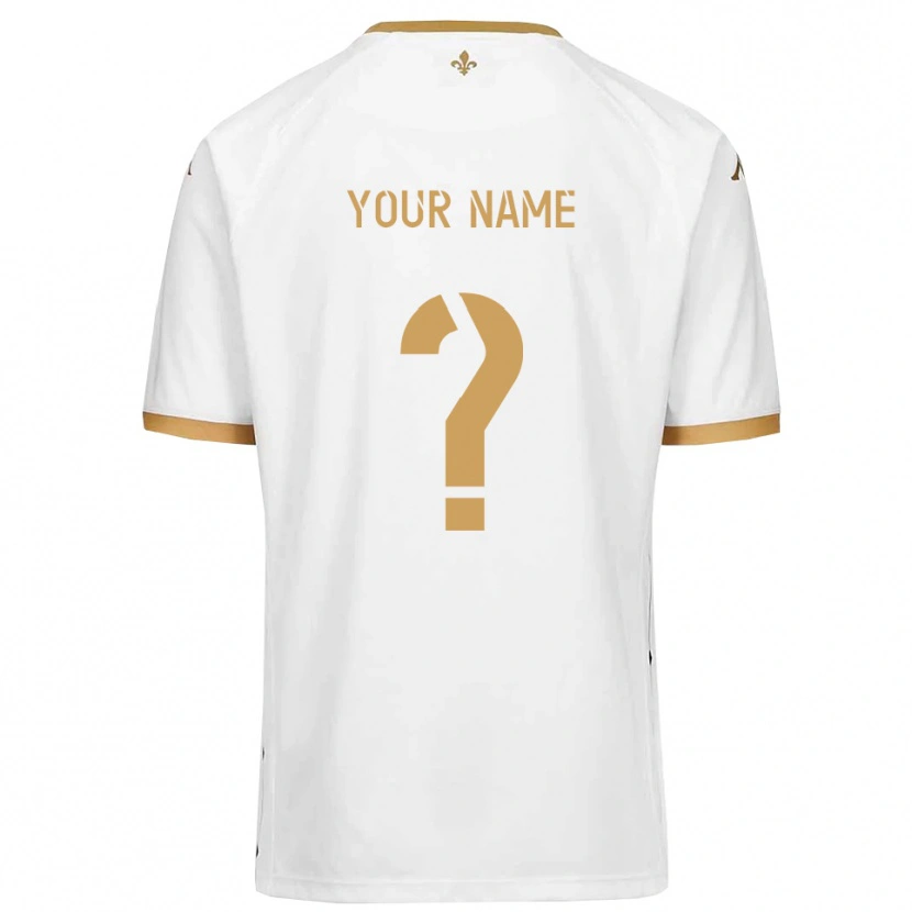 Danxen Niño Camiseta Su Nombre #0 Blanco Dorado 2ª Equipación 2025/26 La Camisa México