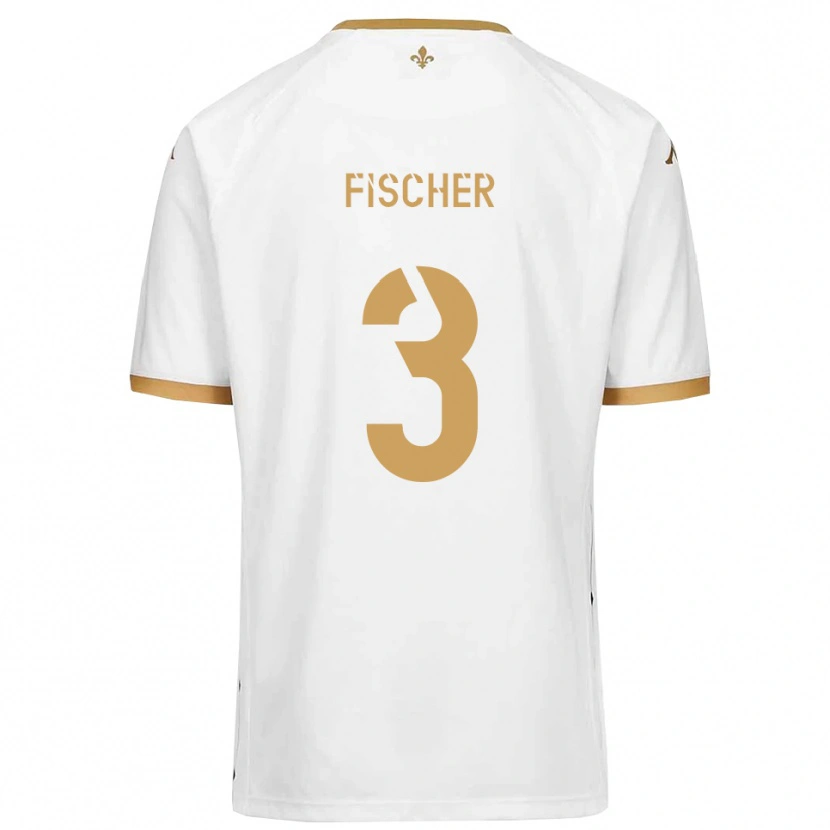 Danxen Niño Camiseta Mathias Fischer #3 Blanco Dorado 2ª Equipación 2025/26 La Camisa México