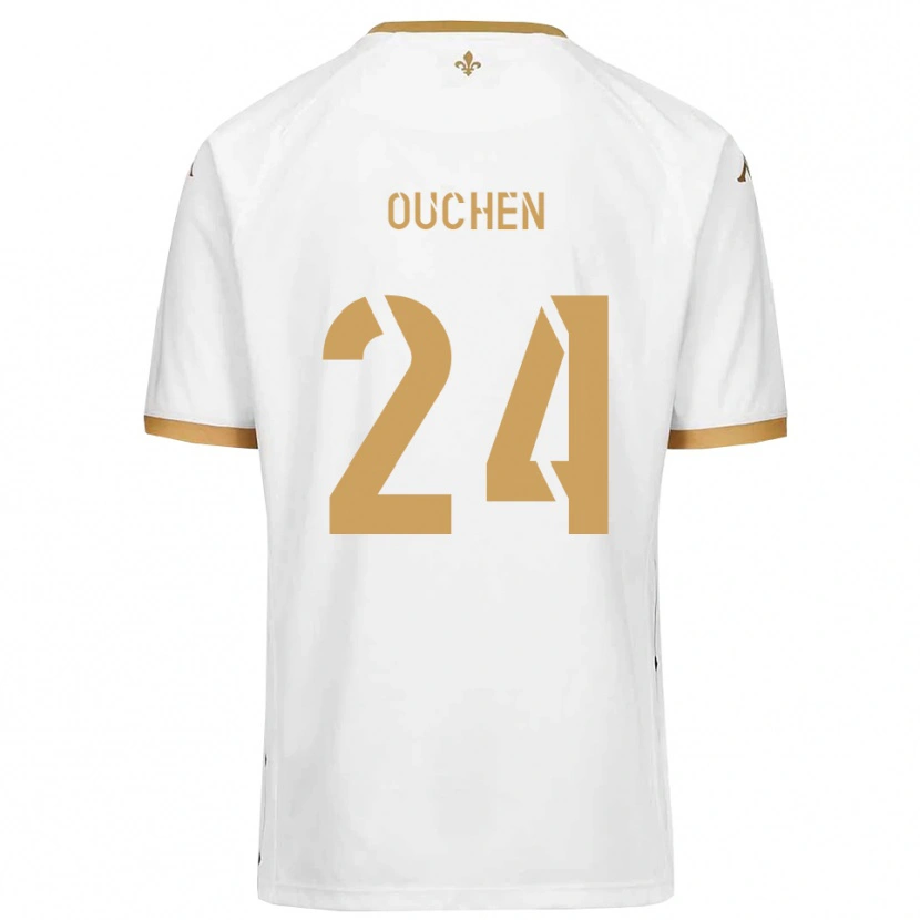 Danxen Niño Camiseta Ali Ouchen #24 Blanco Dorado 2ª Equipación 2025/26 La Camisa México
