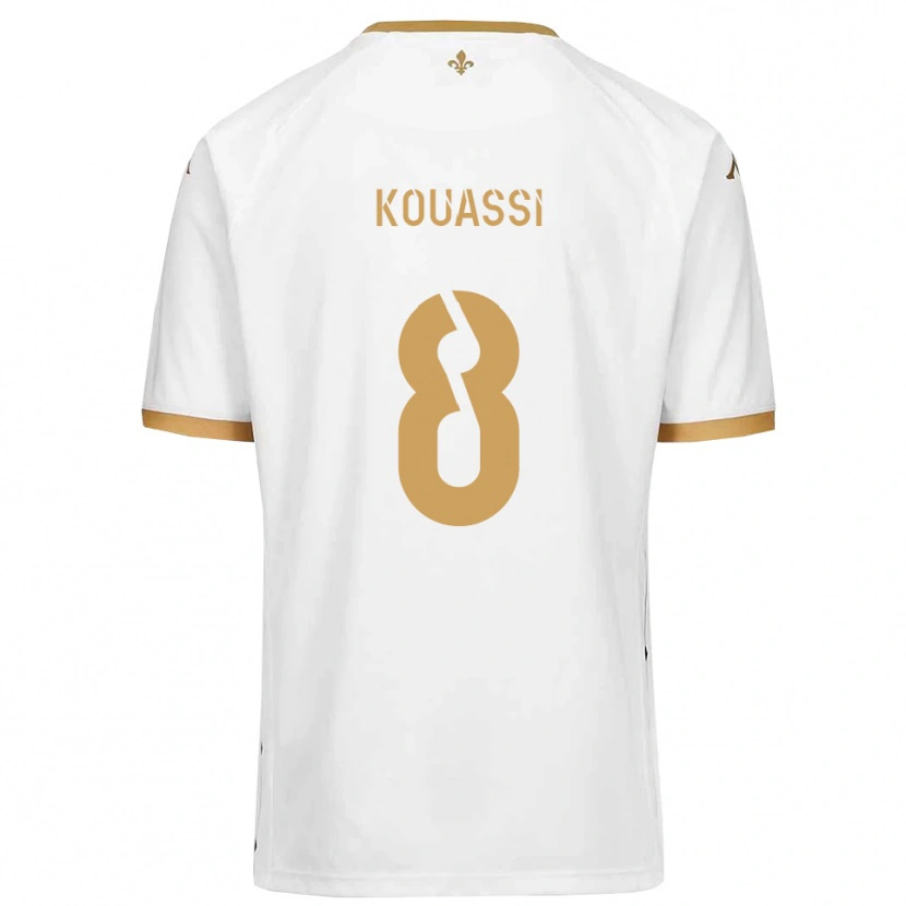 Danxen Niño Camiseta Odilon Kouassi #8 Blanco Dorado 2ª Equipación 2025/26 La Camisa México