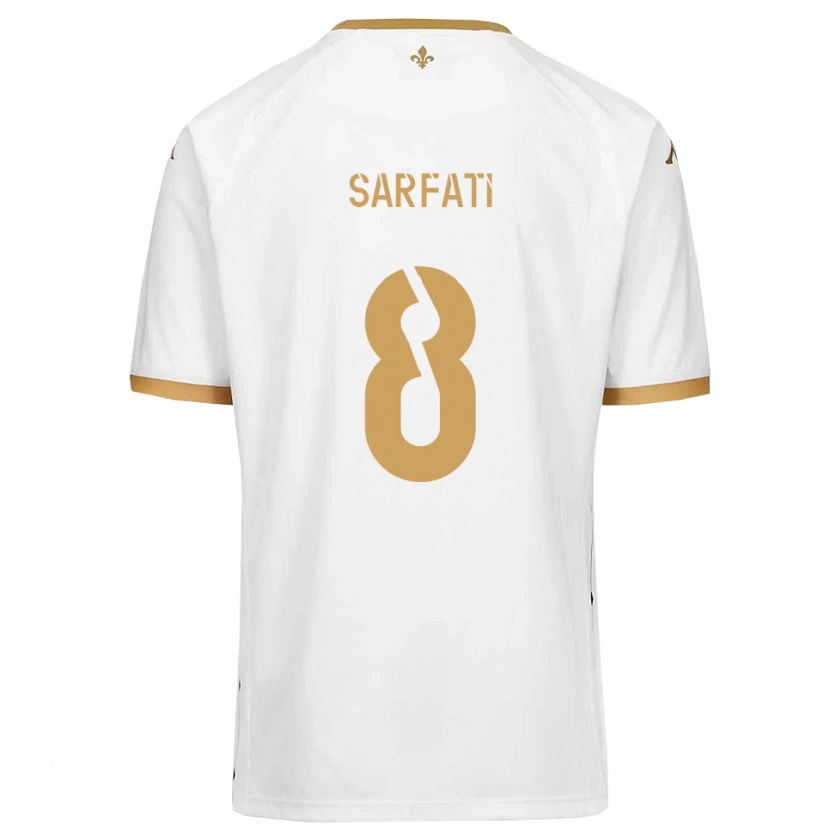 Danxen Niño Camiseta Isaac Sarfati #8 Blanco Dorado 2ª Equipación 2025/26 La Camisa México