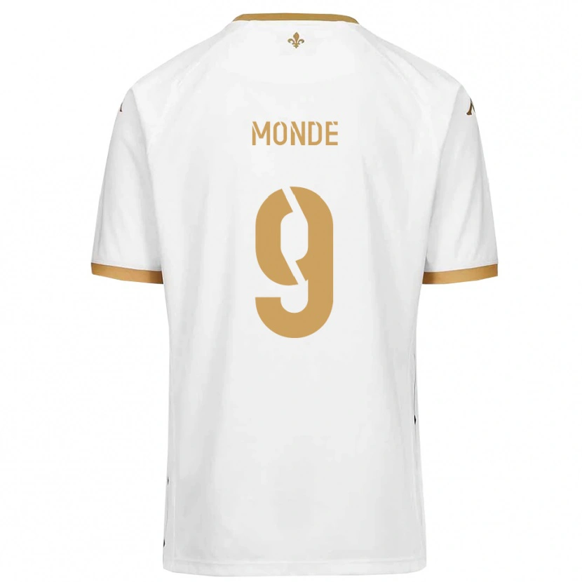Danxen Niño Camiseta Alex Monde #9 Blanco Dorado 2ª Equipación 2025/26 La Camisa México