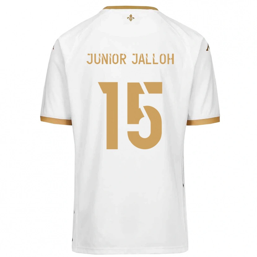Danxen Niño Camiseta Abubakar Junior Jalloh #15 Blanco Dorado 2ª Equipación 2025/26 La Camisa México