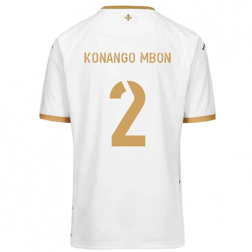 Danxen Niño Camiseta Jordan Konango Mbon #2 Blanco Dorado 2ª Equipación 2025/26 La Camisa México