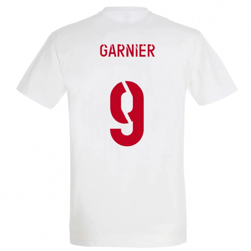 Danxen Niño Camiseta Thomas Garnier #9 Blanco Rojo Amarillo 2ª Equipación 2025/26 La Camisa México