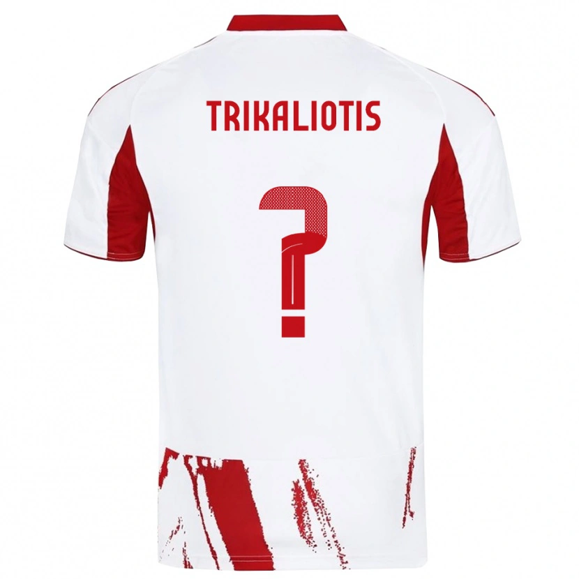 Danxen Niño Camiseta Vangelis Trikaliotis #0 Blanco Rojo 2ª Equipación 2025/26 La Camisa México