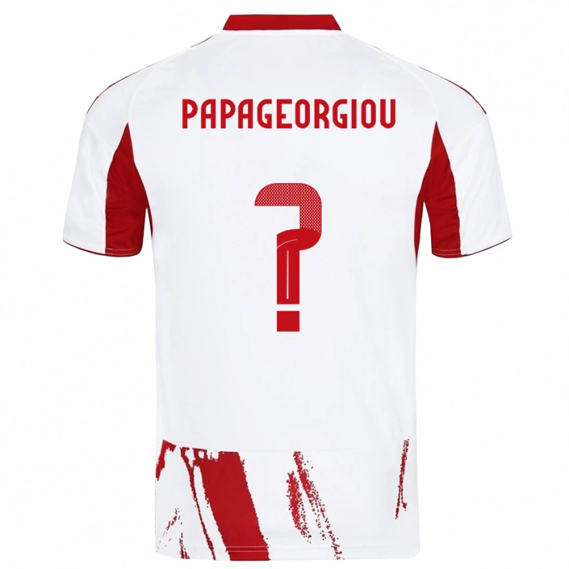 Danxen Niño Camiseta Konstantinos Papageorgiou #0 Blanco Rojo 2ª Equipación 2025/26 La Camisa México