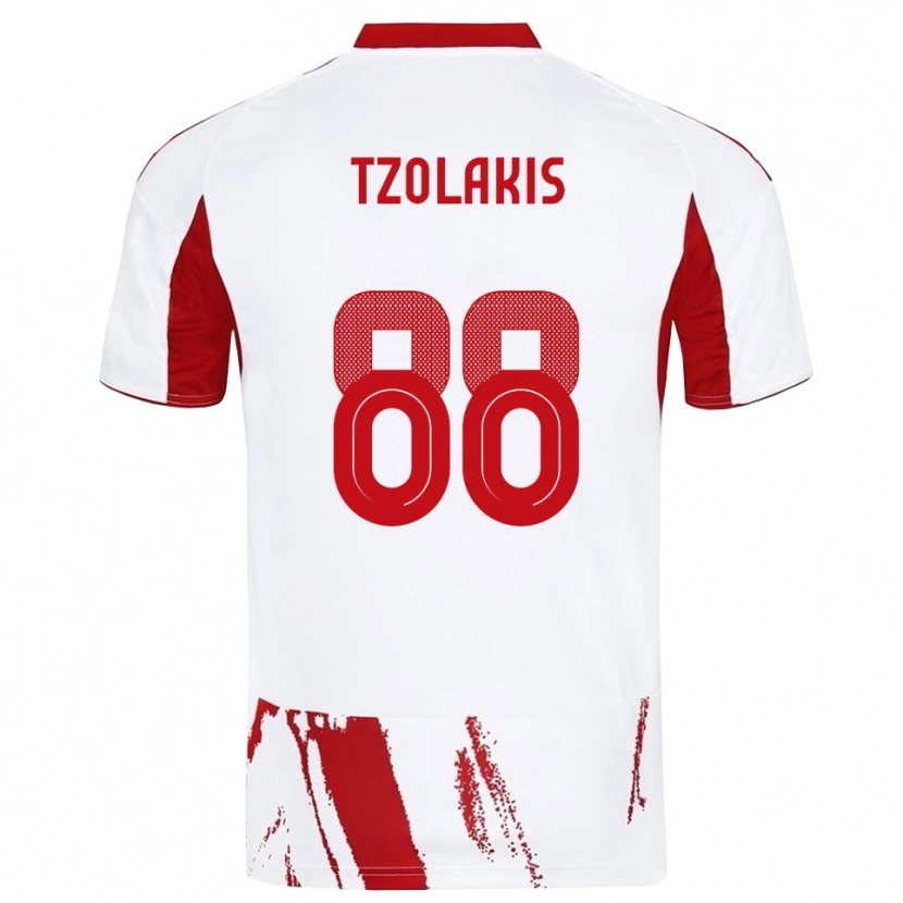 Danxen Niño Camiseta Konstantinos Tzolakis #88 Blanco Rojo 2ª Equipación 2025/26 La Camisa México