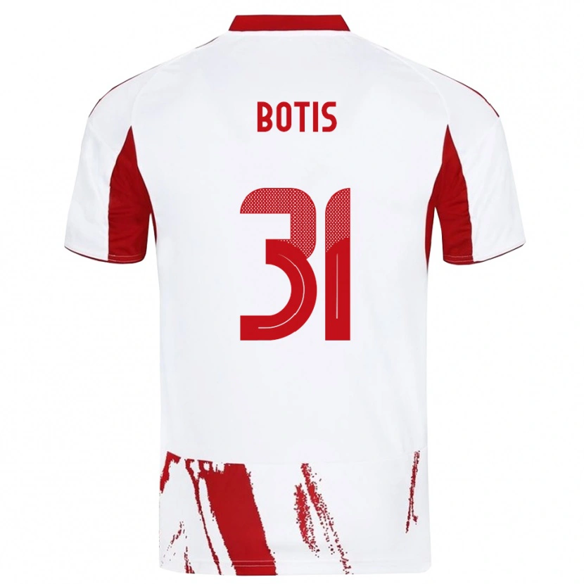 Danxen Niño Camiseta Nikolaos Botis #31 Blanco Rojo 2ª Equipación 2025/26 La Camisa México