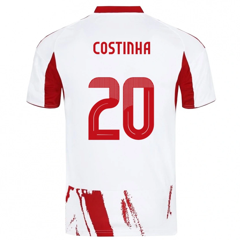 Danxen Niño Camiseta Costinha #20 Blanco Rojo 2ª Equipación 2025/26 La Camisa México
