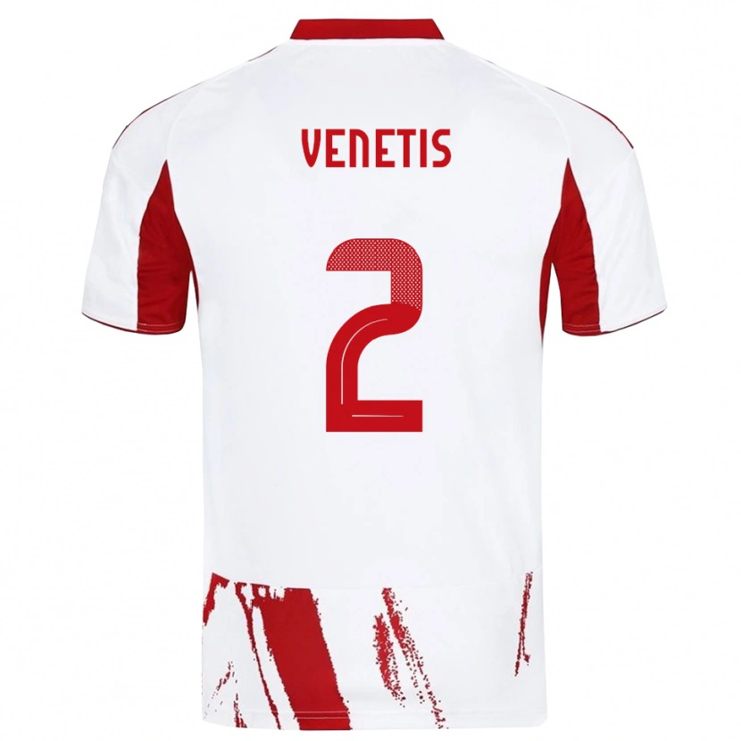 Danxen Niño Camiseta Theodoros Venetis #2 Blanco Rojo 2ª Equipación 2025/26 La Camisa México