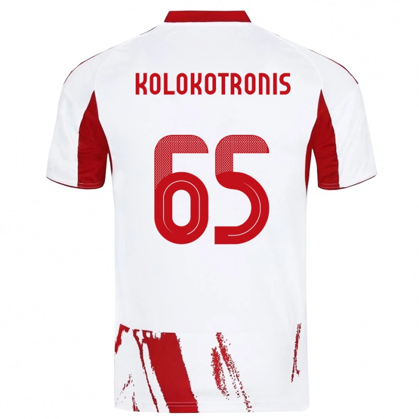 Danxen Niño Camiseta Petros Kolokotronis #65 Blanco Rojo 2ª Equipación 2025/26 La Camisa México