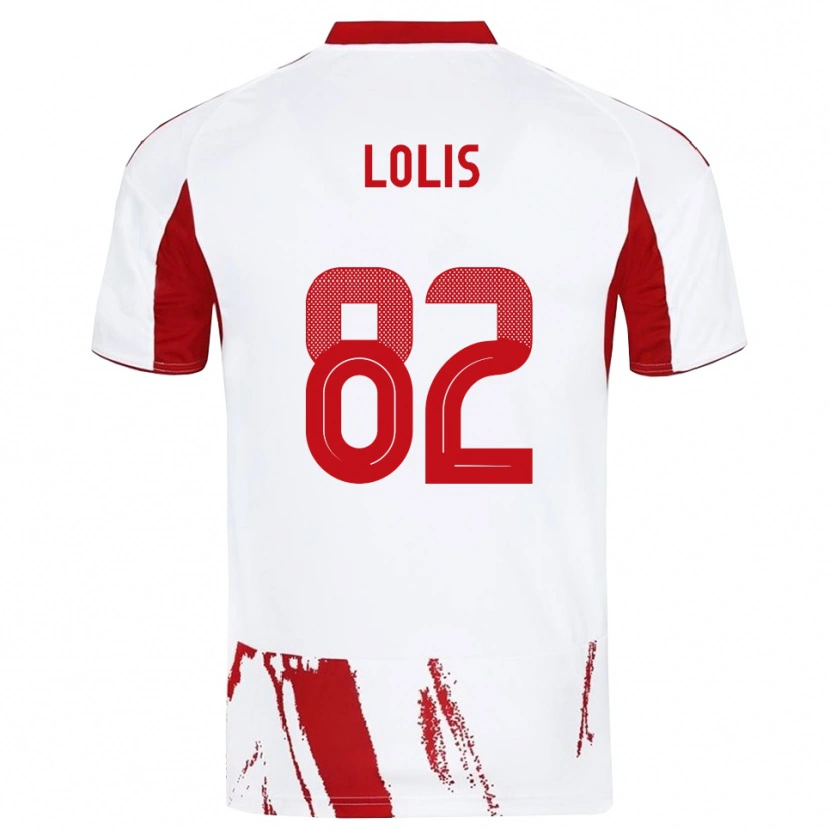 Danxen Niño Camiseta Nikolaos Lolis #82 Blanco Rojo 2ª Equipación 2025/26 La Camisa México