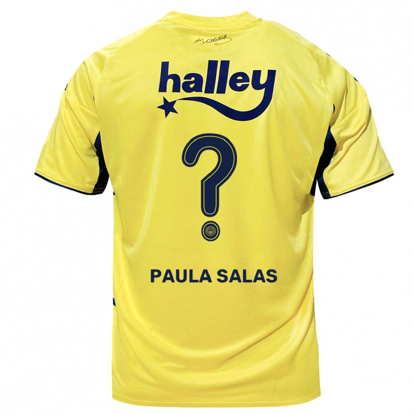 Danxen Niño Camiseta María Paula Salas #0 Amarillo Marino 2ª Equipación 2025/26 La Camisa México