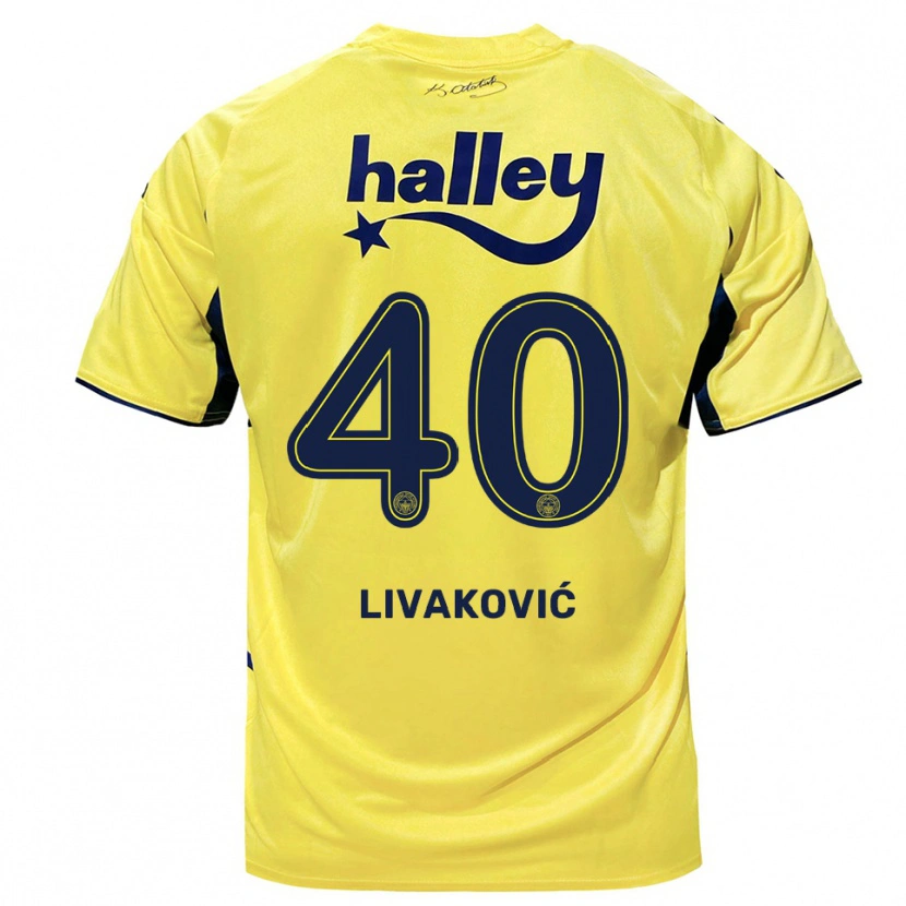 Danxen Niño Camiseta Dominik Livakovic #40 Amarillo Marino 2ª Equipación 2025/26 La Camisa México