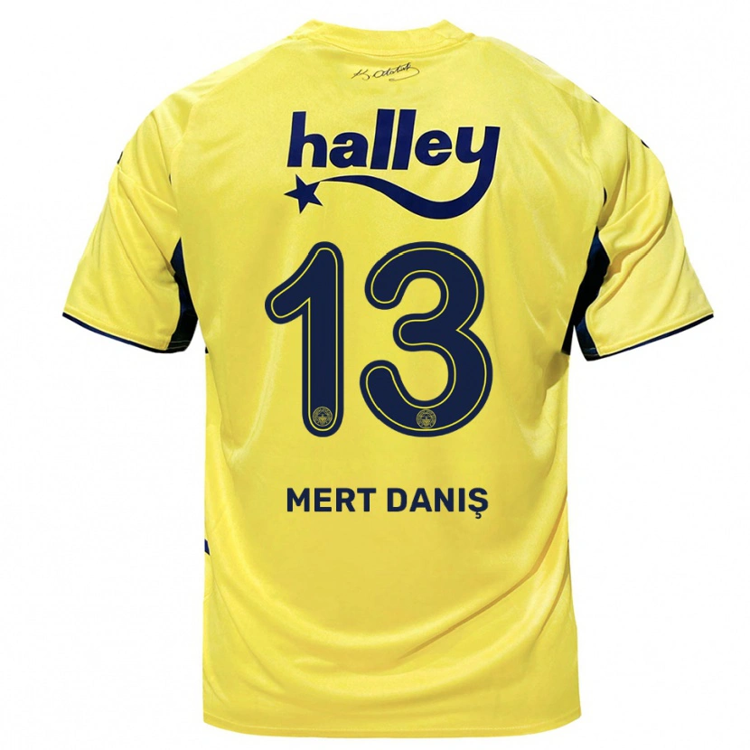 Danxen Niño Camiseta Mustafa Mert Danış #13 Amarillo Marino 2ª Equipación 2025/26 La Camisa México