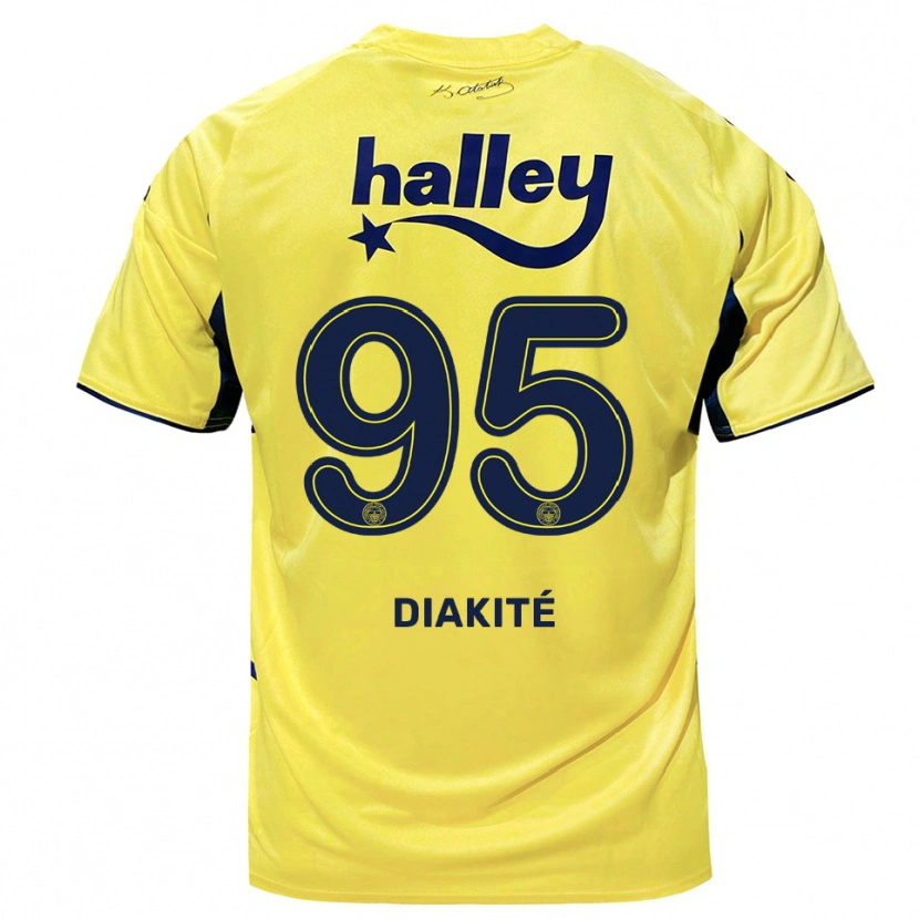 Danxen Niño Camiseta Mariam Diakité #95 Amarillo Marino 2ª Equipación 2025/26 La Camisa México