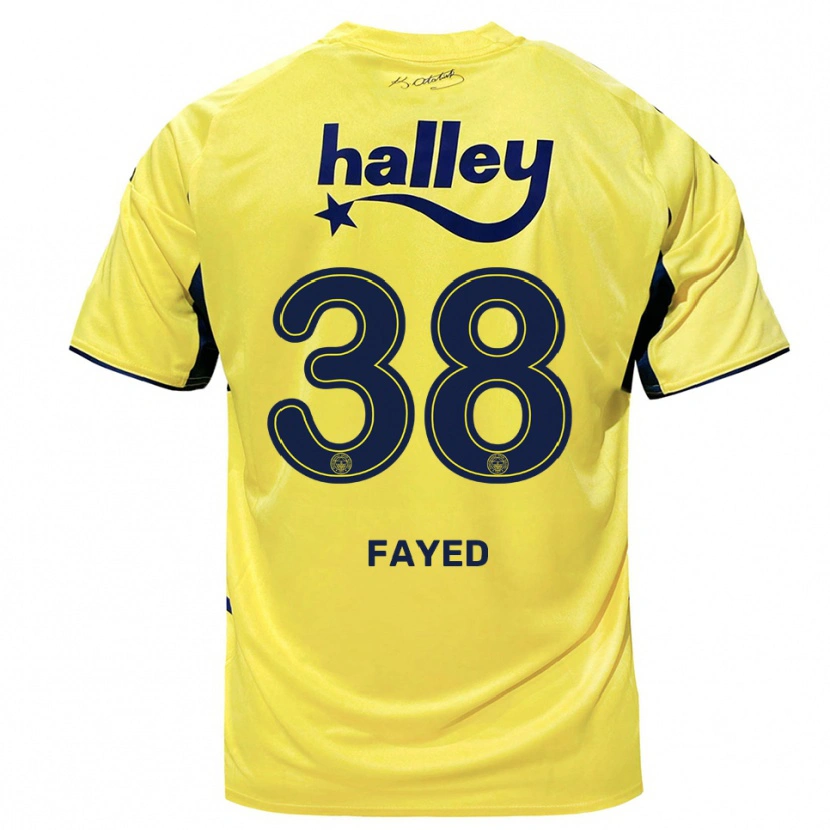 Danxen Niño Camiseta Omar Fayed #38 Amarillo Marino 2ª Equipación 2025/26 La Camisa México