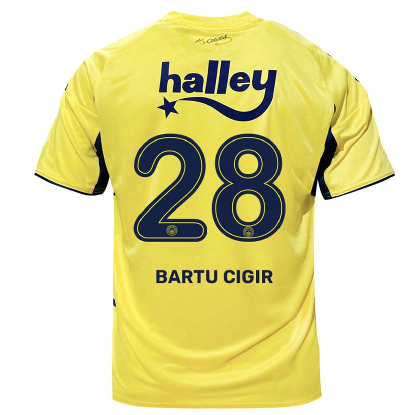 Danxen Niño Camiseta Can Bartu Çığır #28 Amarillo Marino 2ª Equipación 2025/26 La Camisa México